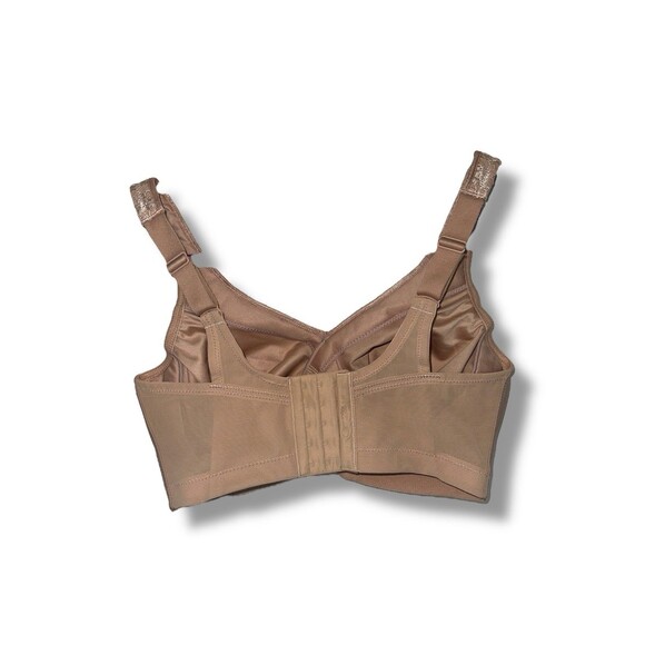 Glamorise 1007 MagicLift Seamless Firm Support Bra Beige Lace 34F - Picture 5 of 14